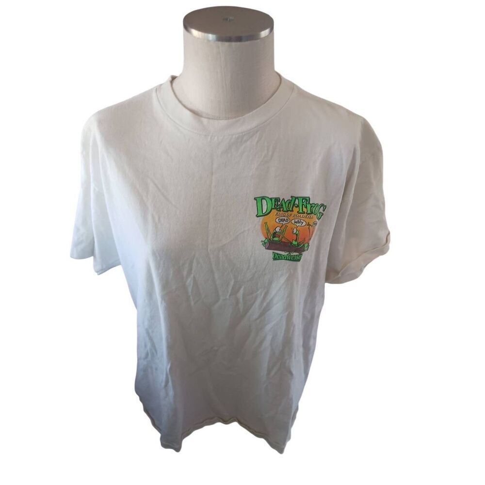 Vintage 1995 deadwiser roadkill frog tee on a Badger made in the USA tag Extra l